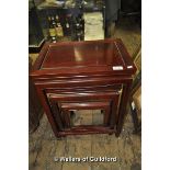 A nest of four Chinese hardwood tables, the largest 56 x 43 x 30.5cm.