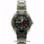 Gentlemen's Seiko Sports automatic wristwatch, circular grey dial with luminous baton hour markers