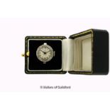 Ladies' vintage Nicolet watch set in a ring design, circular cream dial with Arabic numerals and