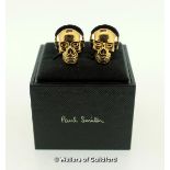 Pair of Paul Smith skull design cufflinks, boxed