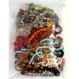 Bag of costume jewellery necklaces and bracelets, gross weight 1.82 kilograms