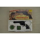 Replica Peacemaker single-action army 45 revolver, blank firing, boxed.