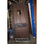 TWO PANEL FRONT DOOR WITH SMALL OPEN CENTRAL PANEL TO TOP (NO GLASS), 830 X 1980