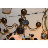 DECORATIVE METAL FIVE BRANCH CANDELABRA OF BULBOUS FORM