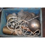 CRATE OF LIGHTING ACCESSORIES INCLUDING GLASS, ETC.