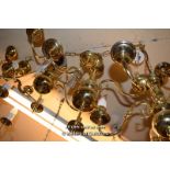 DECORATIVE BRASS THREE BRANCH CANDELABRA