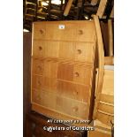 SIMPLE PINE FIVE DRAWER CHEST OF DRAWERS, 760 X 460 X 1050