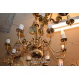 DECORATIVE BRASS EIGHT BRANCH CANDELABRA