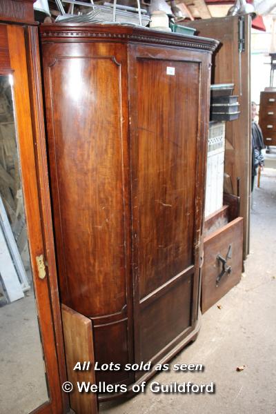 MAHOGANY BOW FRONTED SINGLE WARDROBE, 1200 X 520 X 1940