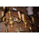 PAIR OF GOLD PAINTED TWIN BRANCH WALL LIGHTS