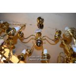 DECORATIVE BRASS FIVE BRANCH CANDELABRA