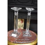 PAIR OF BOHEMIA CRYSTALITE GLASS CANDLESTICKS