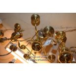 DECORATIVE BRASS FIVE BRANCH CANDELABRA