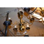 DECORATIVE BRASS FIVE BRANCH CANDELABRA