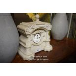 BEAUTIFULLY CARVED SOLID MARBLE CLOCK, WITH ASSOCIATED INNER WORKINGS