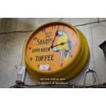 'SHARPS SUPER-KREEM TOFFEE' ADVERTISEMENT WALL CLOCK