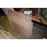 SET OF FOUR MIXED HANDCARVED WOODEN PANELS ON BACKING BOARD