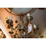 DECORATIVE BRASS FIVE BRANCH CANDELABRA