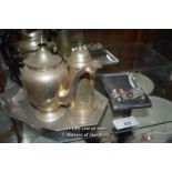 SHELF OF MIXED SILVER PLATE