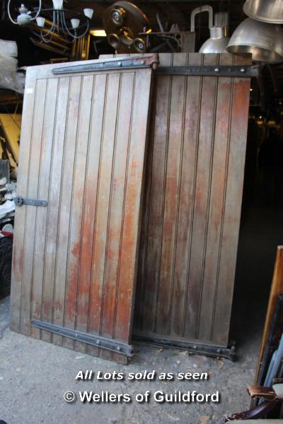 PAIR OF LARGE OAK GATES, TOTAL SPAN 2300 X 2270 HIGH