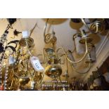 DECORATIVE BRASS SIX BRANCH CANDELABRA OF BULBOUS FORM