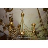 DECORATIVE BRASS FIVE BRANCH CANDELABRA