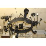 LARGE GOTHIC STYLE WROUGHT IRON CANDELABRA