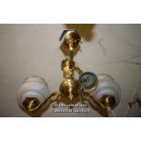 DECORATIVE BRASS THREE BRANCH CANDELABRA