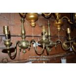 PAIR OF BRASS TWIN BRANCH WALL LIGHTS