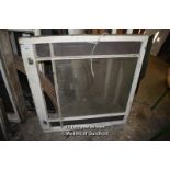 LARGE COLOURED GLASS SASH WINDOW PANEL, 970 X 1020