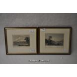 Two antique Scottish prints: Gairloch Head and Loch Lomond from below Tarbet, each approx 10 x