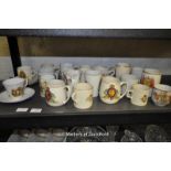 A quantity of Royal commemorative mugs and trios.