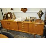 A G-Plan sideboard with an arrangement of drawers and cupboards, 206cm.