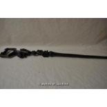 *Carved walking stick with African decoration, 36" (Lot subject to VAT)