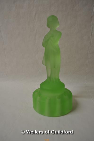 *Art Deco design green glass figure of a lady (Lot subject to VAT)