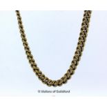 18ct yellow gold curb necklace with invisible clasp. Stamped 750,107.6g