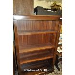 A mahogany finish open bookcase, 122 x 78cm.