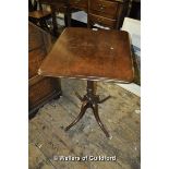 An early 19th Century mahogany rectangualr tilt top occasional table on quadruped support, 61 x