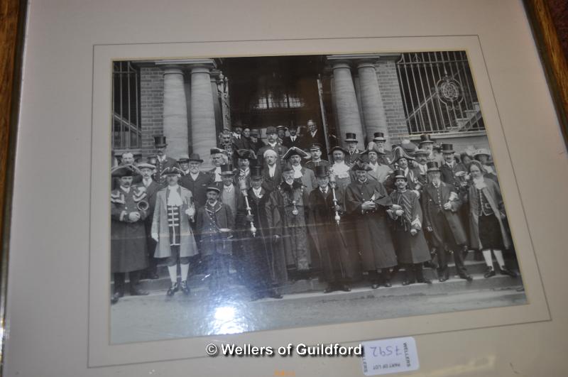 An oval crayon drawing of Guildford Town Crier James Harrison, who officiated from 1868-1893, 55 x - Image 2 of 2