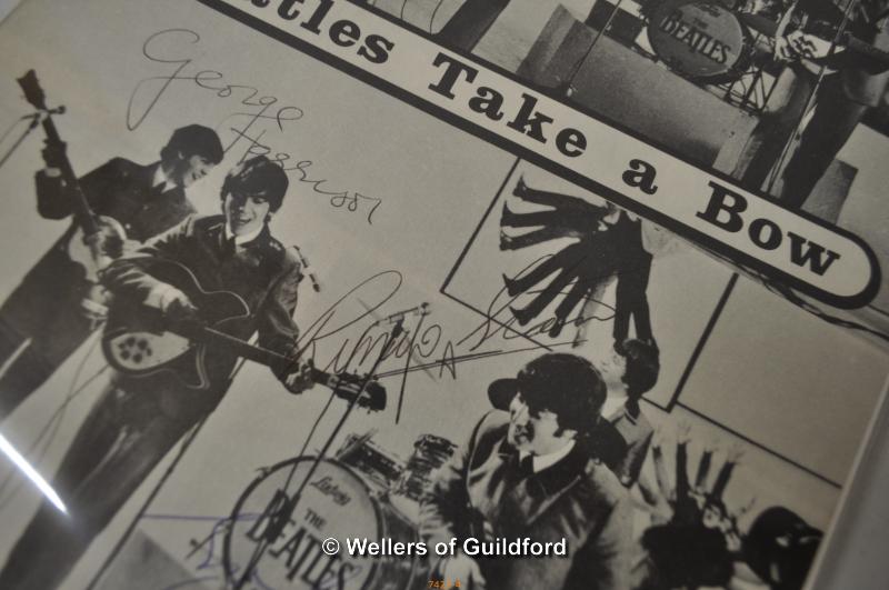 Beatles autographs: a loose magazine page entitled Beatles Take a Bow, signed by Ringo Starr, George - Image 5 of 10