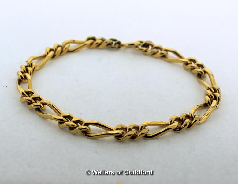 Gold Plated Figaro Chain Bracelet 12.9g