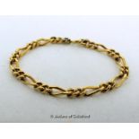 Gold Plated Figaro Chain Bracelet 12.9g