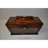 *Victorian rosewood sarcophagus tea caddy with later conch shell inlay (Lot subject to VAT)