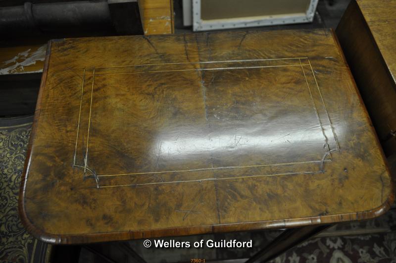 A Victorian walnut music cabinet with single glazed door enclosing shelves, 51cm wide - Image 2 of 2