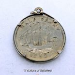 *Half Penny Coin Pendant in mount 6.3g test as sterling silver (Lot subject to VAT)