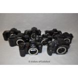 Eight Minolta camera bodies, Models include: Maxxum 5xi; Dynax 800si; Dynax 7000i (x2); 7000;