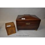 *Mahogany writing box and vintage wooden toy