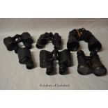 Collection of binoculars including Optolyth, Kershaw, Dolland, Carl Schulz etc