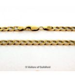 Tests As 9ct gold Flat Curb Chain Necklace 13.6g, Stamped 9kt,Italy