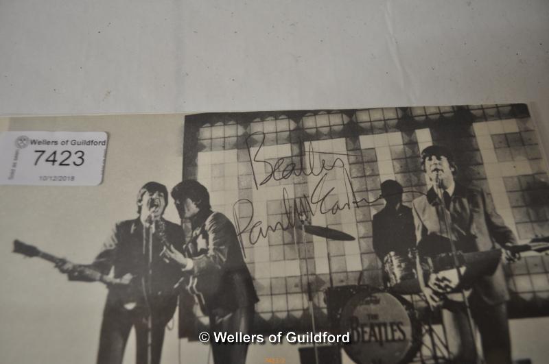 Beatles autographs: a loose magazine page entitled Beatles Take a Bow, signed by Ringo Starr, George - Image 3 of 10